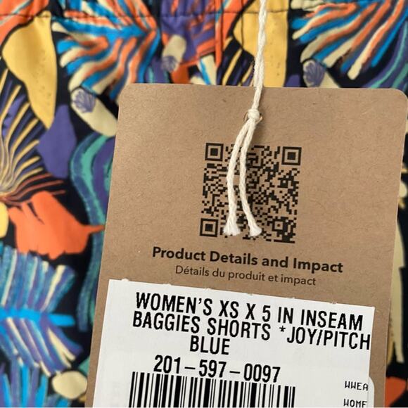 Patagonia NWTS Baggies 5 Inch Inseam Shorts Joy Pitch Blue size XS - Picture 9 of 9